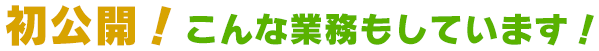 初公開！こんな業務もしています！